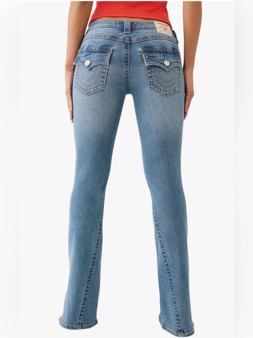 True Religion Joey Mid-Rise Flap Flare Jeans, Light Wash, NWT, Women’s Multiple